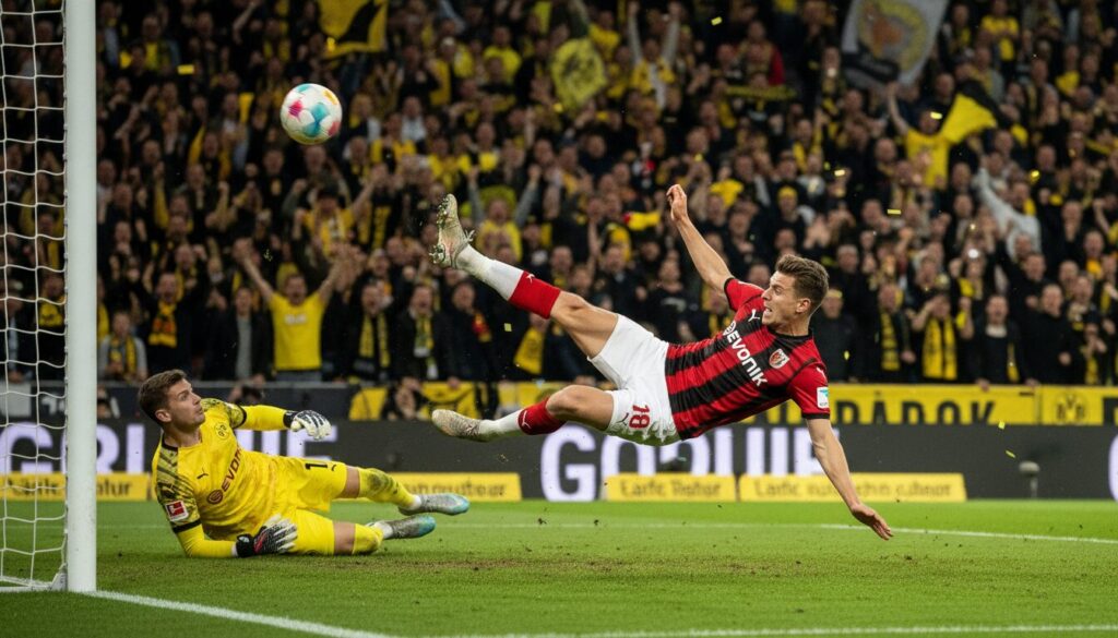 revivez un but de rêve contre le bvb avec petersen et son instinct surhumain de buteur. une pépite rétro de la bundesliga présentée par kicker.