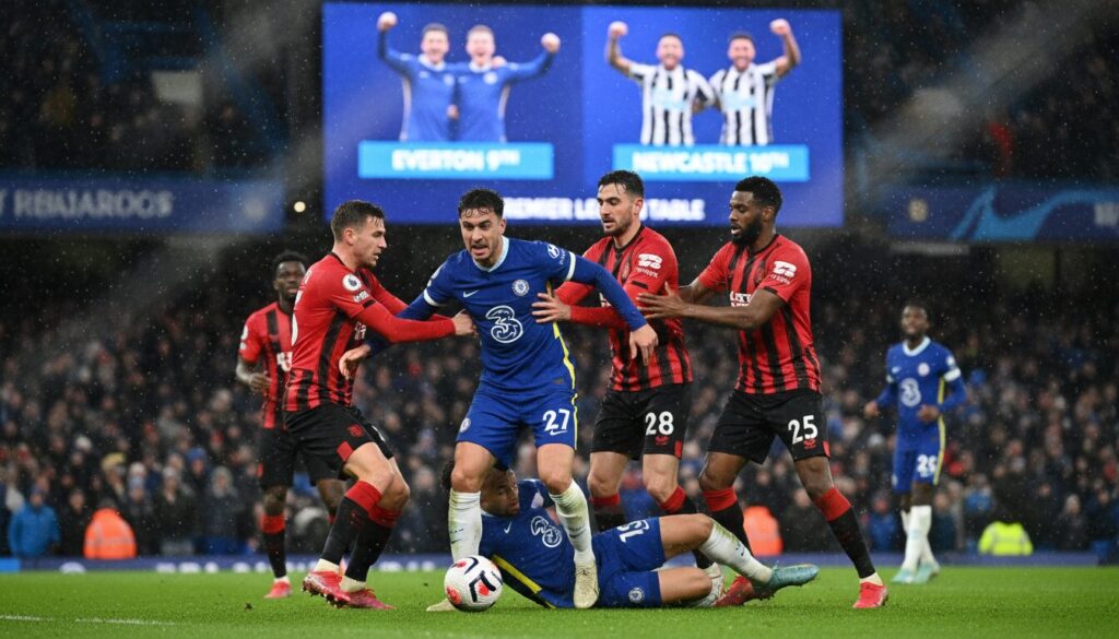 chelsea ralentit face à bournemouth tandis qu'everton et newcastle intègrent le top 10 du championnat, promettant une saison pleine de surprises et de rebondissements.