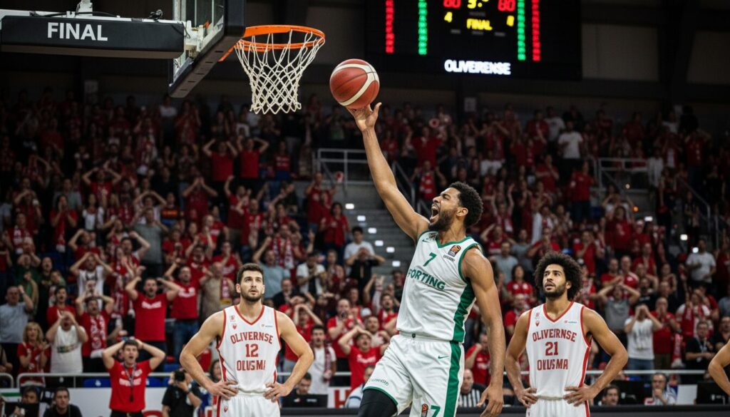 le sporting remporte sa première victoire à l'extérieur en ligue betclic en battant oliveirense sur leur terrain.
