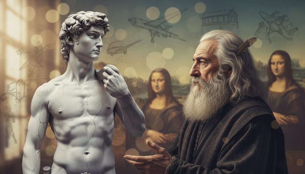 découvrez une exploration inspirée entre david et davinchi, mêlant art, créativité et découverte à travers une perspective unique.