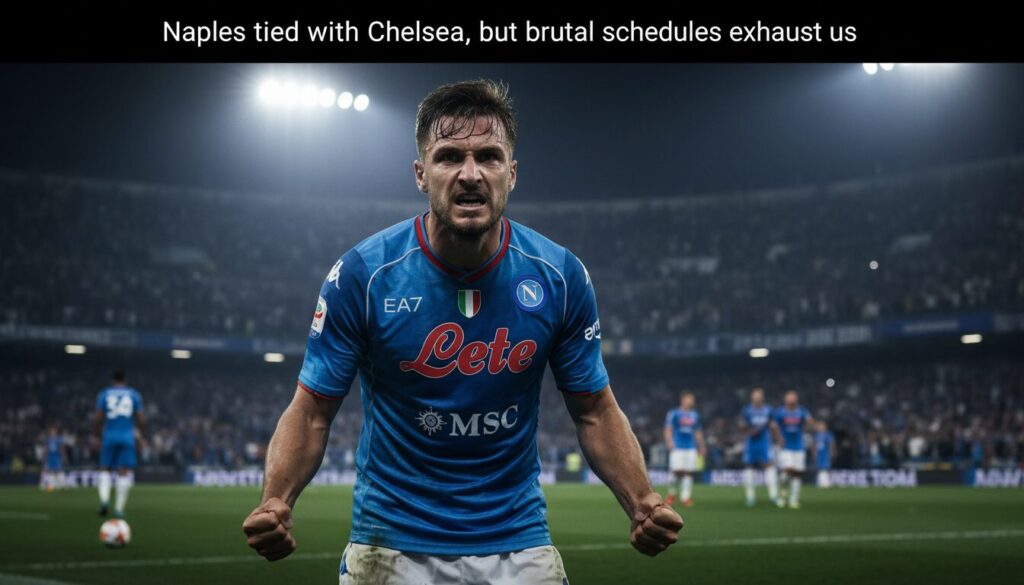 découvrez les émotions mêlées de fierté, colère et défi face aux performances de naples, égalant chelsea, tout en affrontant des calendriers épuisants qui mettent à rude épreuve l'équipe.
