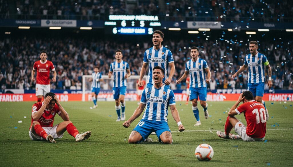 revivez l'incroyable match entre servigroup peñíscola et family cash alzira, où juan vizcarro a brillé dans une victoire spectaculaire 6-5 pleine de suspense et de folie.