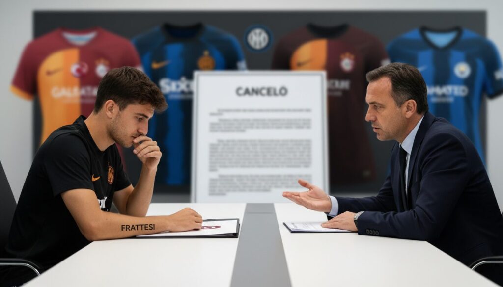 galatasaray présente une offre importante pour frattesi, qui réfléchit à sa décision, tandis que l'inter milan fixe ses conditions. par ailleurs, un blocage persiste dans le dossier cancelo, compliquant les négociations.