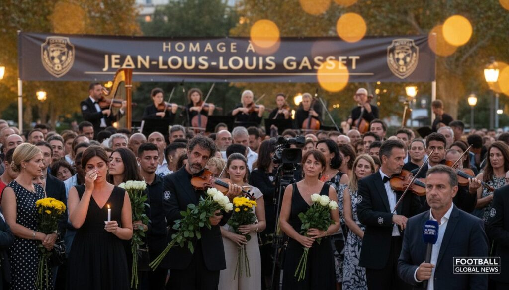 jean-louis gasset : un hommage émouvant au parc expos, mêlant souvenirs poignants et musique de la ligue des champions, pour célébrer une légende du football.