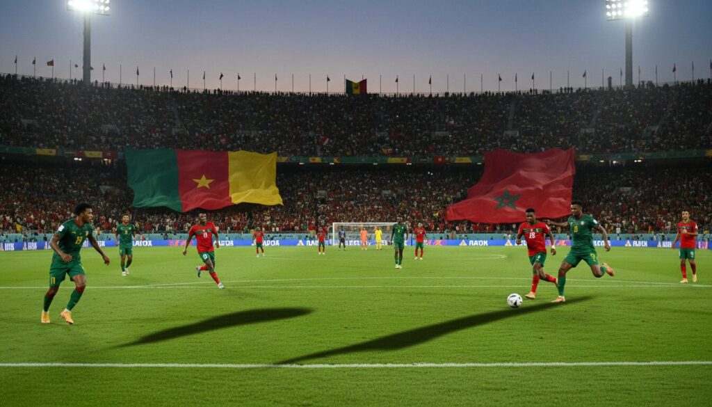 suivez en direct l'affrontement intense entre le cameroun et le maroc lors du match choc de la can 2025. vivez chaque moment du live, avec les actions en temps réel et les analyses exclusives.