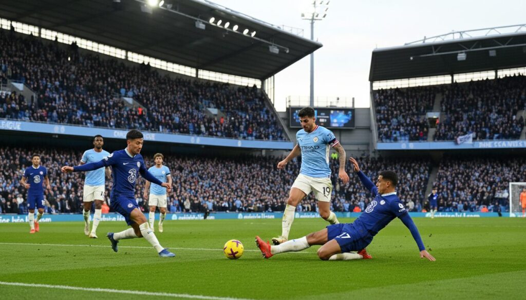 suivez en direct le match de premier league 2025-2026 entre manchester city et chelsea. résultats, actions en temps réel et analyse complète du live.