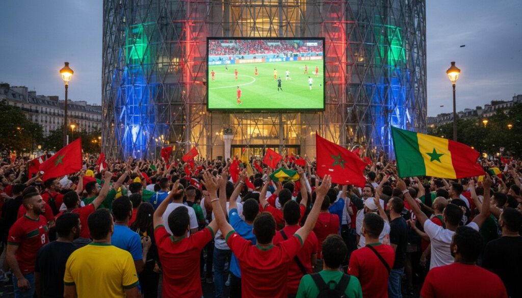 suivez en direct sur écran géant à l'institut du monde arabe la finale de la can entre le maroc et le sénégal, pour vivre une ambiance unique et passionnée.