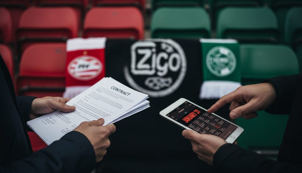 la fenêtre de transfert de janvier débute, promettant des décisions cruciales pour les clubs néerlandais psv, ajax et feyenoord, avec des mouvements clés attendus pour renforcer leurs effectifs.