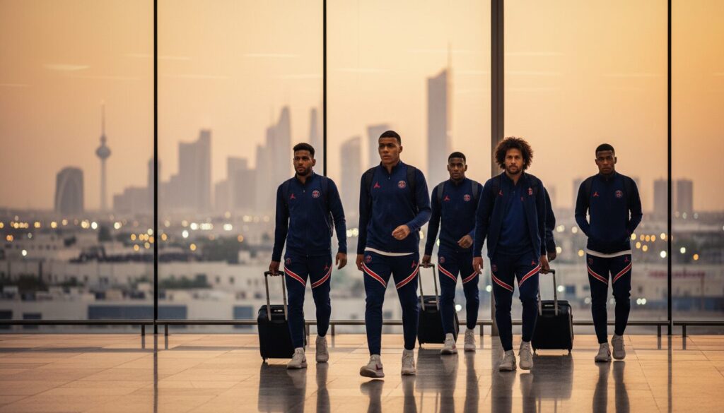 le psg se rend au koweït pour affronter l'om dans un match intense du trophée des champions, une confrontation pleine de suspense entre deux grandes équipes françaises.