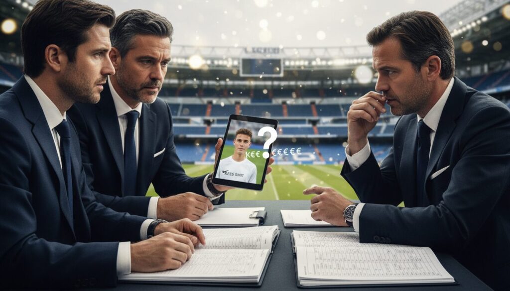 le real madrid fait face à un dilemme financier majeur concernant sa cible phare kees smit, entre investissement et stratégie sportive.