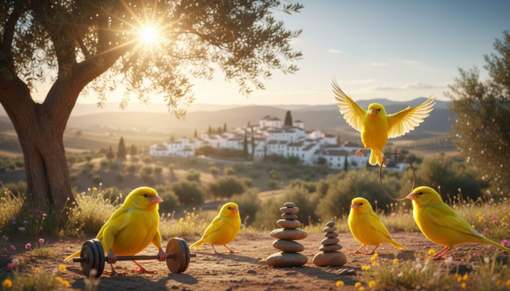 découvrez les canaris qui s'entraînent intensément sous le soleil d'andalousie lors d'un stage exceptionnel, alliant effort et convivialité.