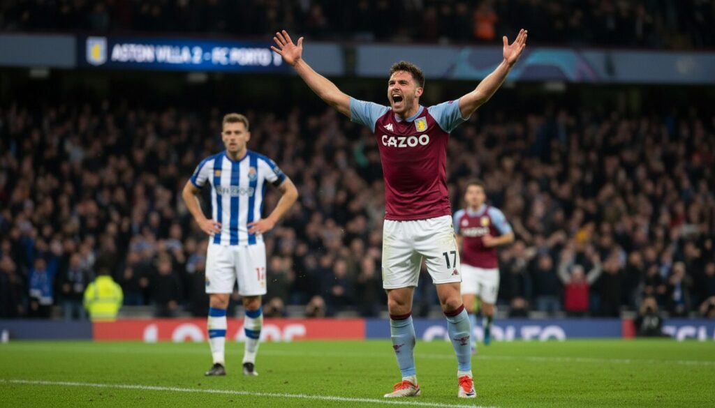 ligue europa : aston villa se qualifie pour les huitièmes de finale tandis que porto connaît une défaite lors de cette phase de groupe.