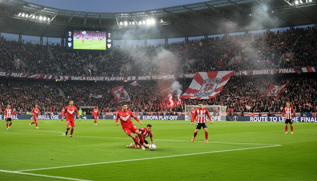 lille affronte l'étoile rouge en barrages de la ligue europa, avec en ligne de mire un duel potentiel contre l'ol ou aston villa.