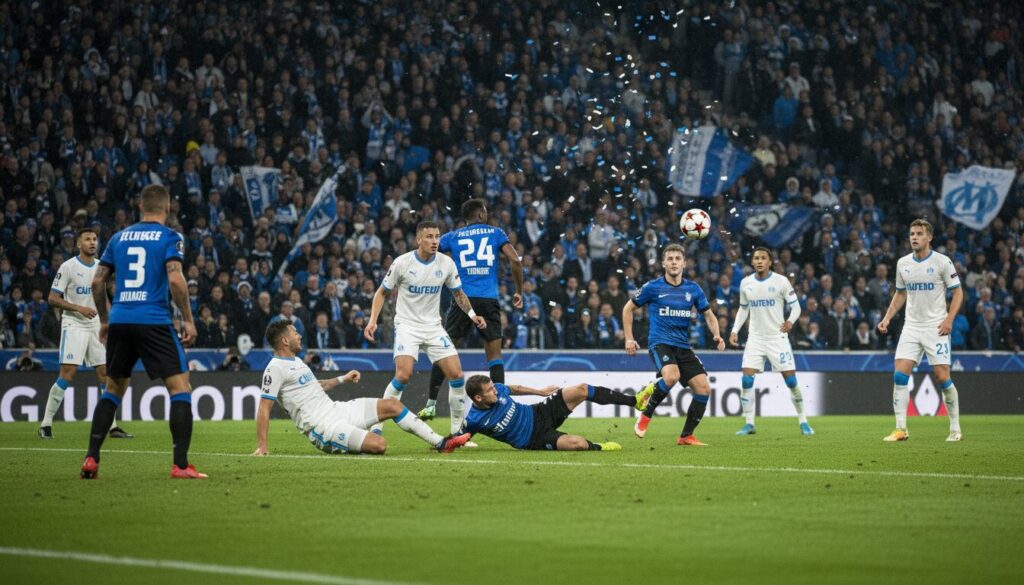 découvrez l'affrontement crucial entre l'om et bruges, une bataille déterminante pour les play-offs et les enjeux économiques majeurs en ligue des champions.