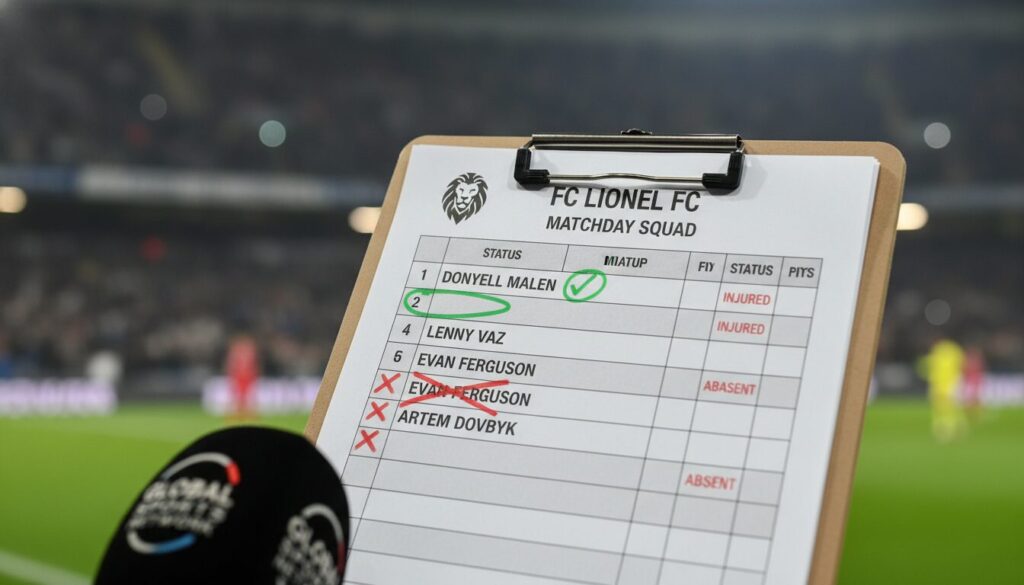 roma annonce sa liste des joueurs pour le match contre torino avec la présence de malen et vaz, tandis que ferguson et dovbyk restent absents.