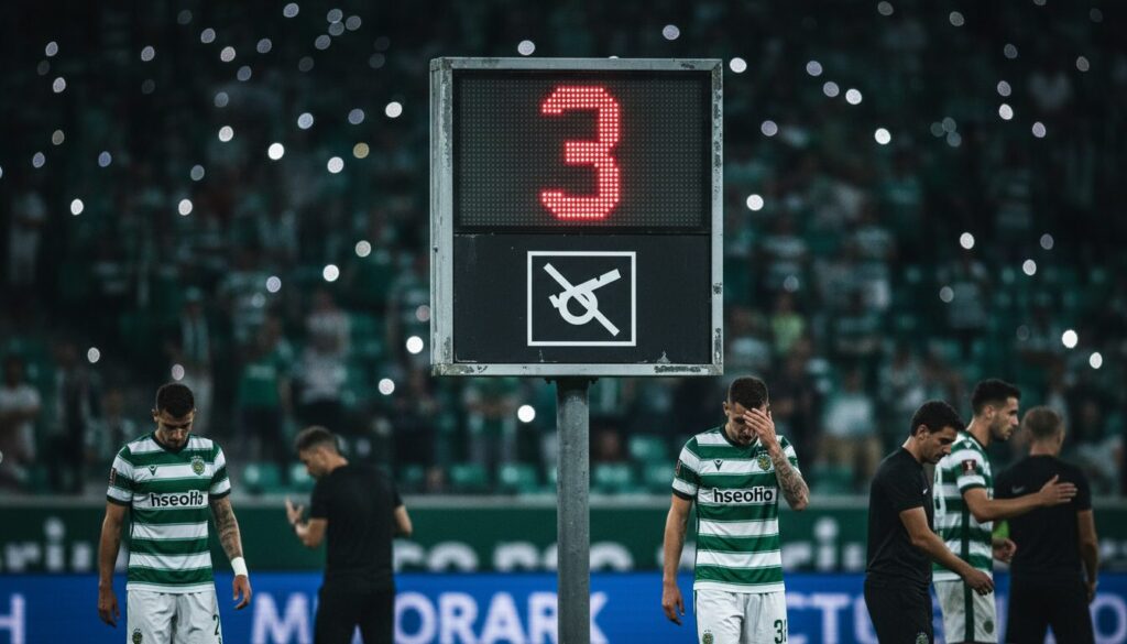 le sporting fait face à 3 suspensions officielles suite à son match contre gil vicente, impactant l'équipe pour les prochains rendez-vous.