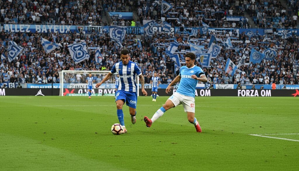 suivez en direct le match bayeux vs om de la coupe de france 2025-2026. ne manquez aucune action de ce choc intense entre les deux équipes.