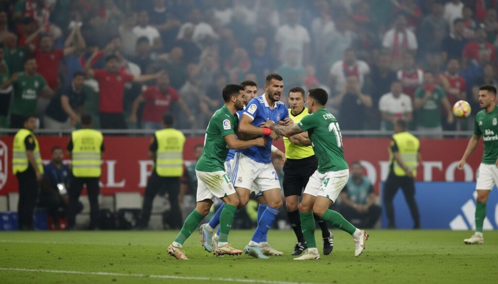 revivez les tensions explosives après le match algérie-nigeria : bagarre impliquant luca zidane et échauffourées en tribunes qui ont enflammé le stade.