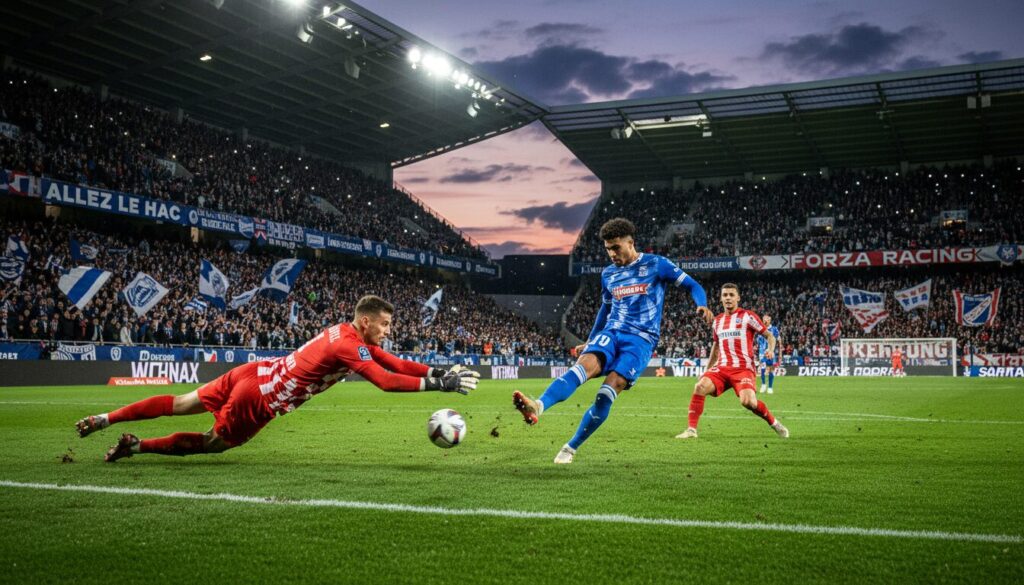 suivez en direct le choc entre le havre et strasbourg lors de la saison 2025-2026 de ligue 1. toutes les actions, les buts et les temps forts du match à ne pas manquer.