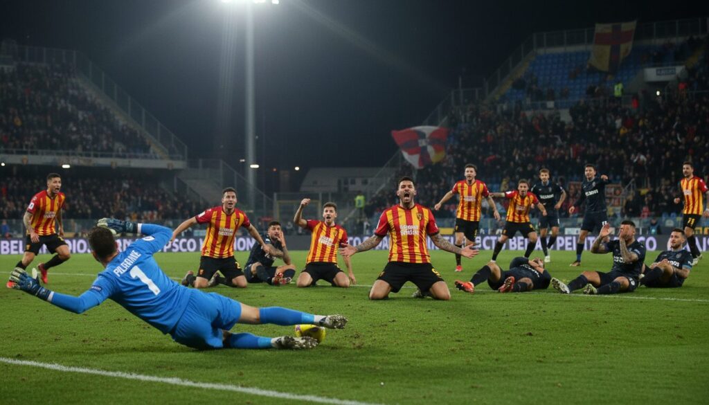 revivez le thriller entre benevento et salernitana avec un pénalty manqué à la 93e minute et un but décisif à la 102e, provoquant l'effondrement de la salernitana.