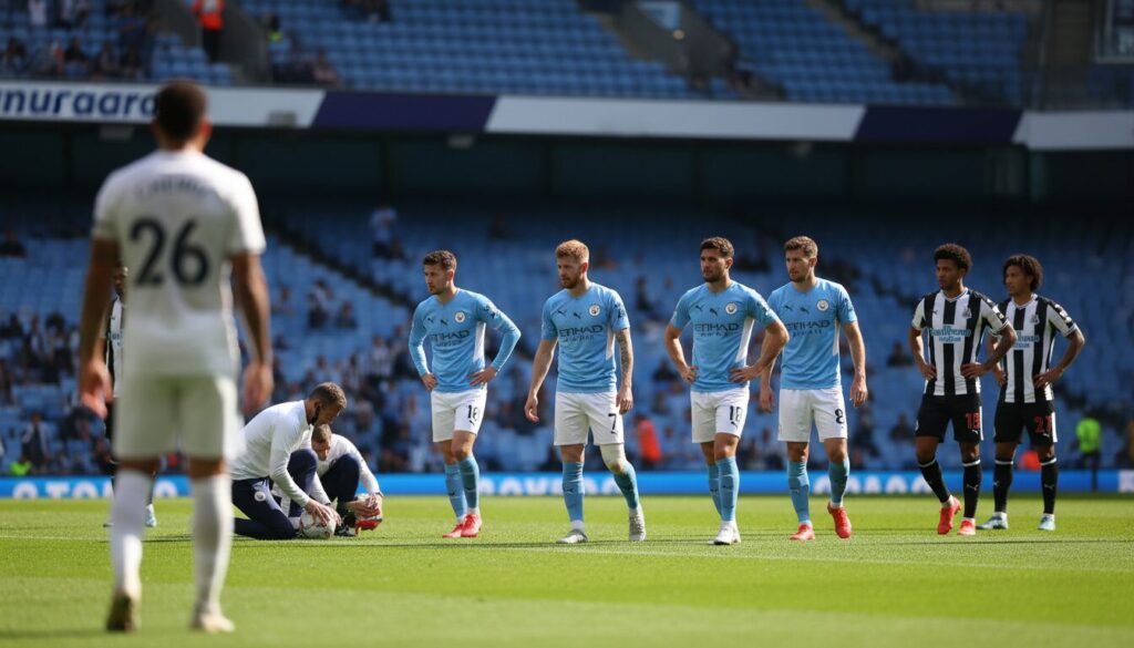 découvrez la composition probable de manchester city pour le match contre newcastle, avec une incertitude autour de cherki et les dernières informations sur les joueurs blessés.