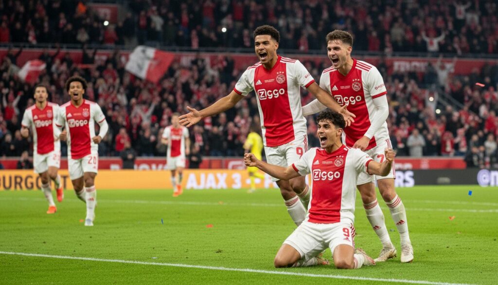 revivez la victoire éclatante de l'ajax face à fortuna sittard en eredivisie, avec un score impressionnant de quatre buts à zéro.