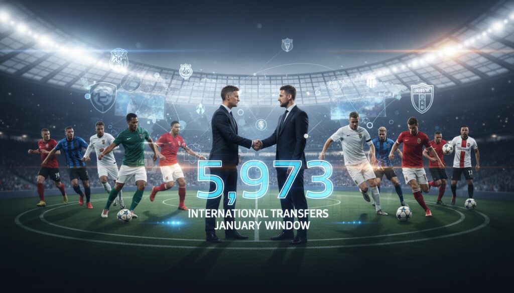 la fifa bat un nouveau record en enregistrant 5 973 transferts internationaux pendant le mercato de janvier, illustrant une dynamique sans précédent dans le football mondial.