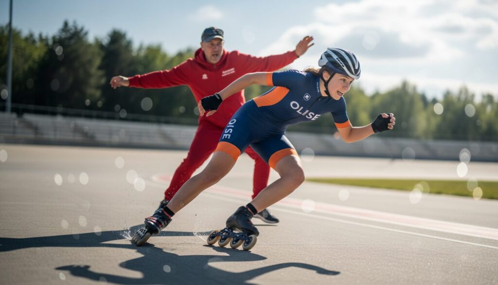 découvrez l'incident impressionnant survenu en piste où olise a failli percuter son entraîneur, une frayeur intense qui a tenu tout le monde en haleine.