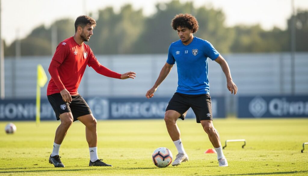 junior et riquelme reprennent peu à peu l'entraînement collectif, marquant leur retour progressif au sein de l'équipe après une période d'absence.