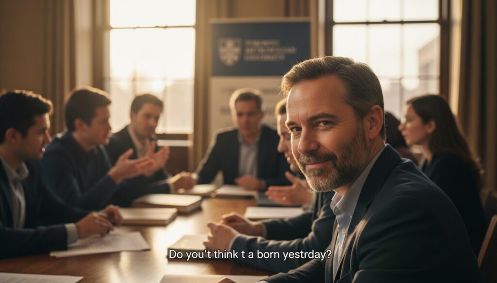 découvrez le débat animé chez ryerson où kovac, avec un sourire, réagit vivement : « tu crois que je suis né hier ? » une discussion passionnante sur les différentes positions à ryerson.