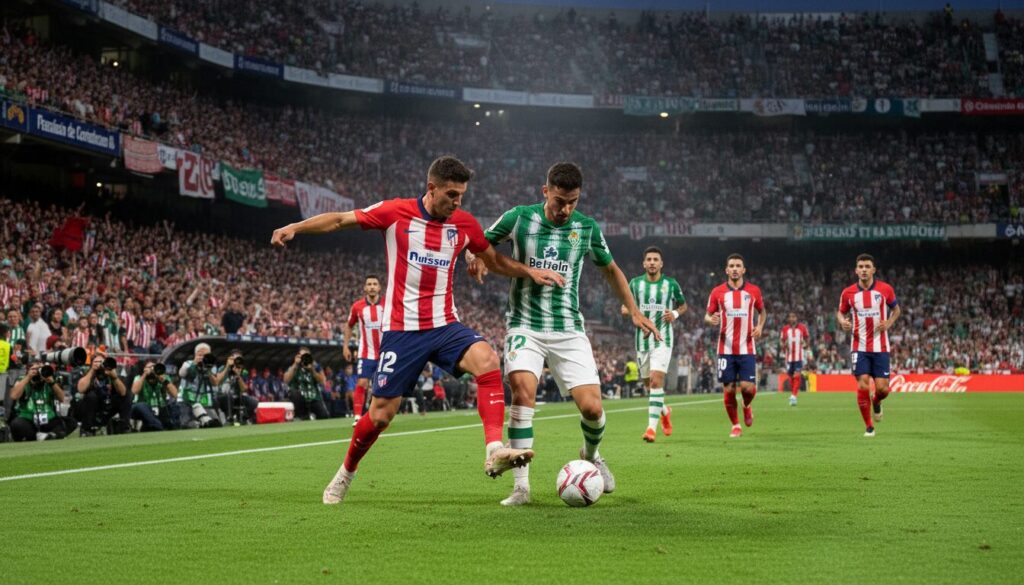 suivez en direct le match intense entre l'atlético de madrid et le betis séville pour la liga 2025-2026. toutes les actions, scores et moments clés en live !