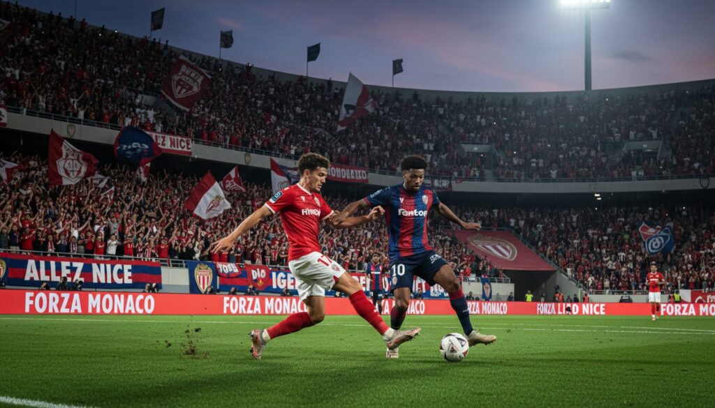 suivez en direct le match spectaculaire de ligue 1 2025-2026 entre nice et monaco. ne manquez rien de ce choc électrique avec notre live commenté en temps réel.