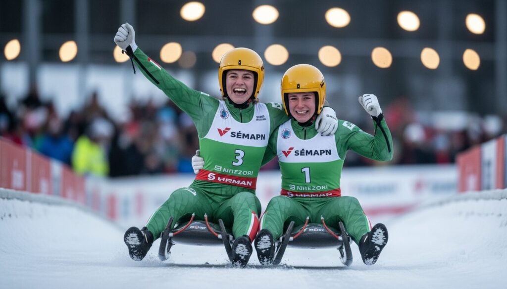 découvrez la performance exceptionnelle de l'italie en slittino avec voetter et oberhofer, couronnées championnes du double féminin lors d'une compétition internationale majeure.