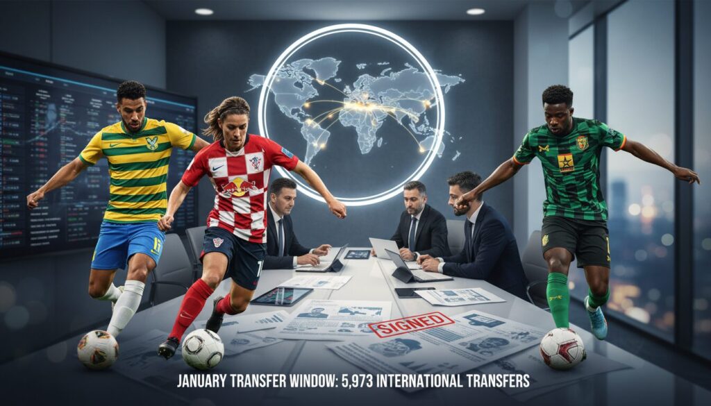 découvrez comment la fifa a battu un record historique avec 5 973 transferts internationaux pendant le mercato de janvier, marquant une étape majeure dans le football mondial.