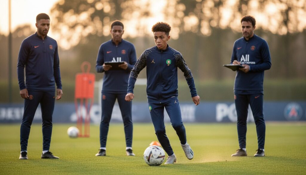 le psg s'intéresse de près à un jeune prodige marocain, promettant un avenir brillant pour le club et le joueur.