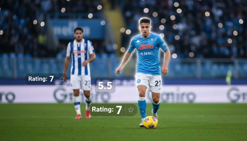 revivez le match napoli-como où vergara s'est illustré en homme du match avec une note exceptionnelle de 7, tandis que nico paz a eu du mal à convaincre avec un score de 5,5.