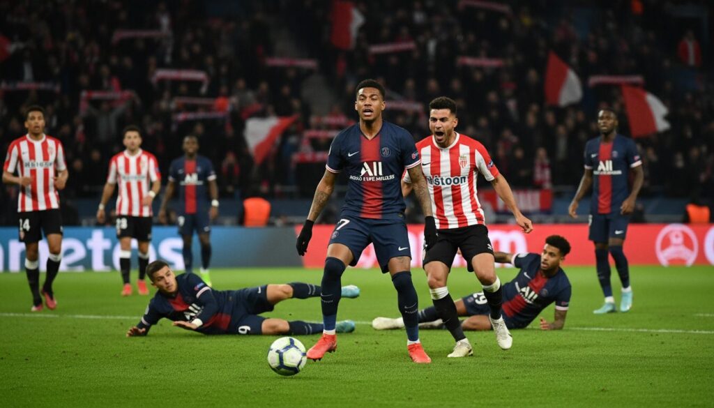 le psg remporte une victoire cruciale à monaco, mais un début de match chaotique et des failles défensives persistent, soulevant des questions pour l'avenir de l'équipe.