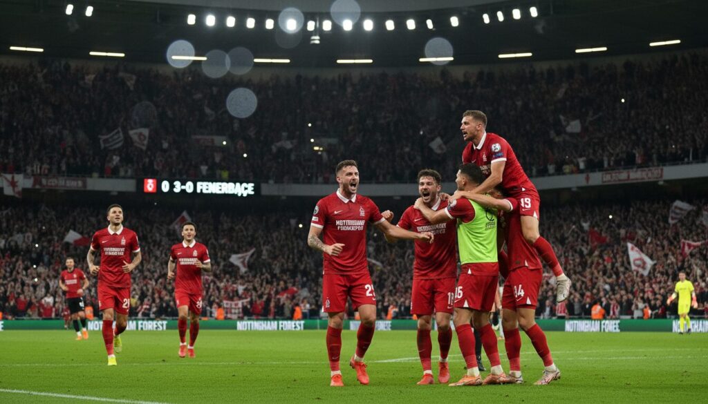 nottingham forest s'impose brillamment avec une victoire 3-0 contre fenerbahçe, signant un triomphe éclatant et dominant sur le terrain.