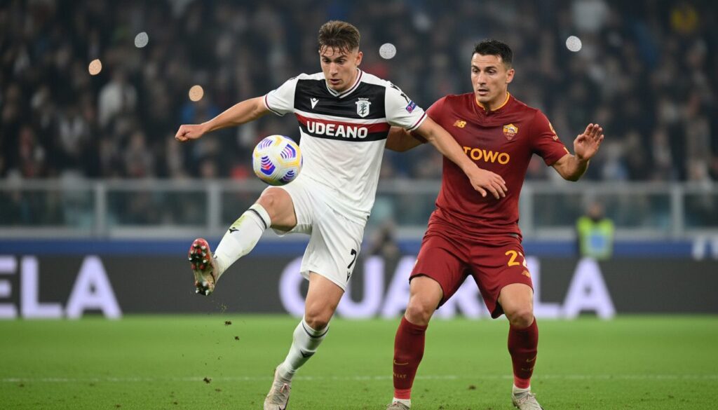 découvrez les notes du match udinese vs roma avec ekkelenkamp qui se distingue par sa technique et son engagement (7,5) et mancini qui montre une résistance exemplaire (6,5).