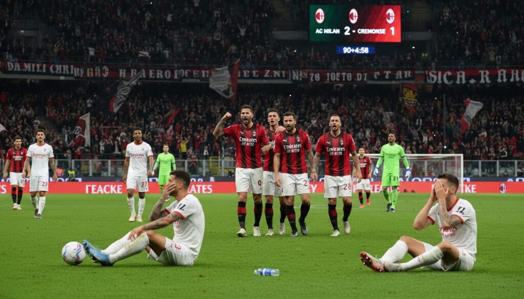 revivez le match intense entre l'ac milan et la cremonese en serie a, où milan a arraché une victoire spectaculaire dans les arrêts de jeu après une performance en dents de scie.