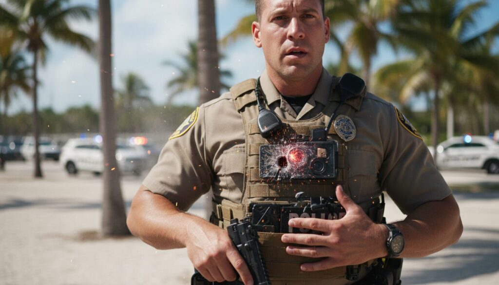 un adjoint en floride survit à une fusillade à bout portant grâce à sa caméra corporelle qui a absorbé l'impact, démontrant l'importance de cette technologie dans la protection des forces de l'ordre.