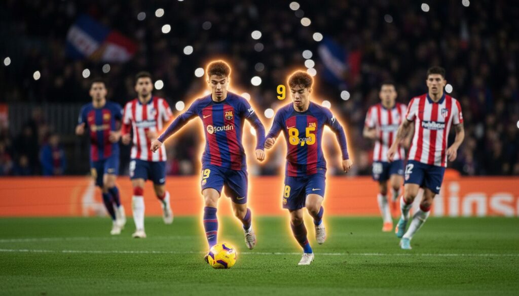 découvrez les notes des joueurs après la victoire éclatante du fc barcelone 3-0 contre l'atlético madrid, avec bernal à 9 et yamal à 8.5 qui s'illustrent brillamment.