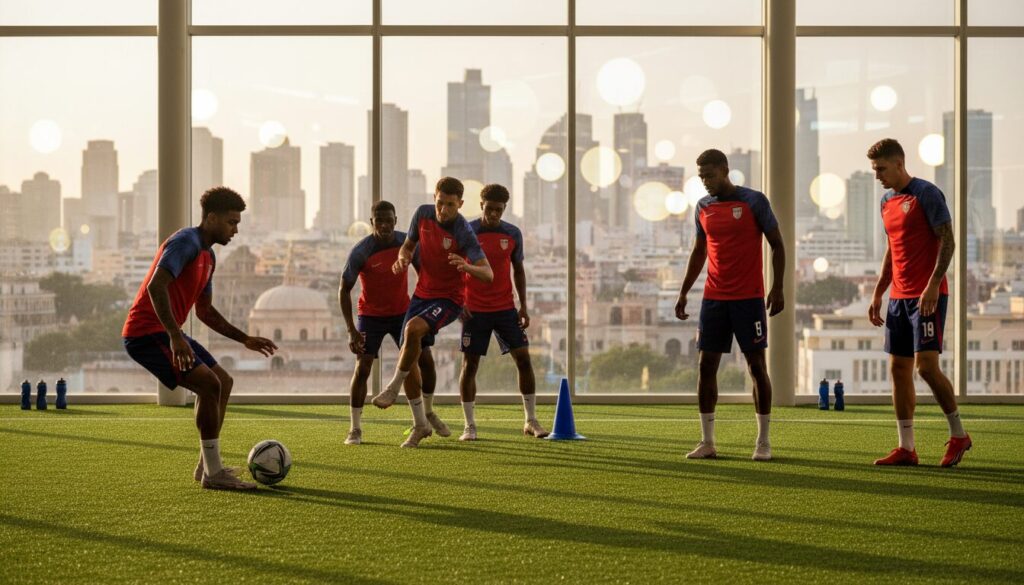 découvrez comment cinq joueurs américains à l’étranger se préparent intensément pour la coupe du monde lors du stage de mars, avec des enjeux majeurs pour l’équipe nationale.