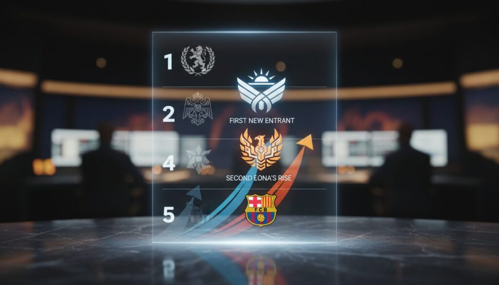 découvrez le classement des puissances avec deux nouveaux arrivants et l'ascension remarquable de barcelone dans le paysage compétitif actuel.