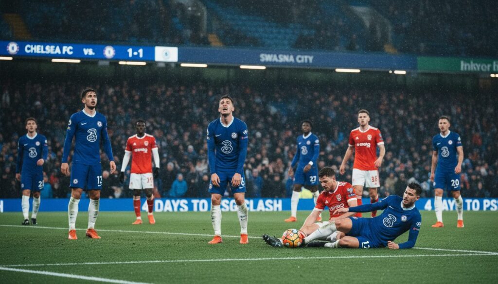 découvrez comment chelsea peine au pays de galles en coupe d’angleterre, à quatre jours de son affrontement crucial contre le psg en ligue des champions.
