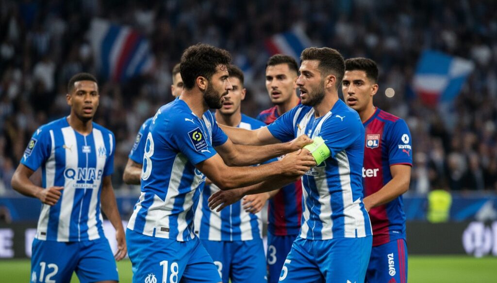 suivez en direct le match intense entre l'om et l'ol lors de la 24e journée de ligue 1, avec la controverse autour de beye qui retire le capitanat à balerdi. revivez tous les moments forts du choc.