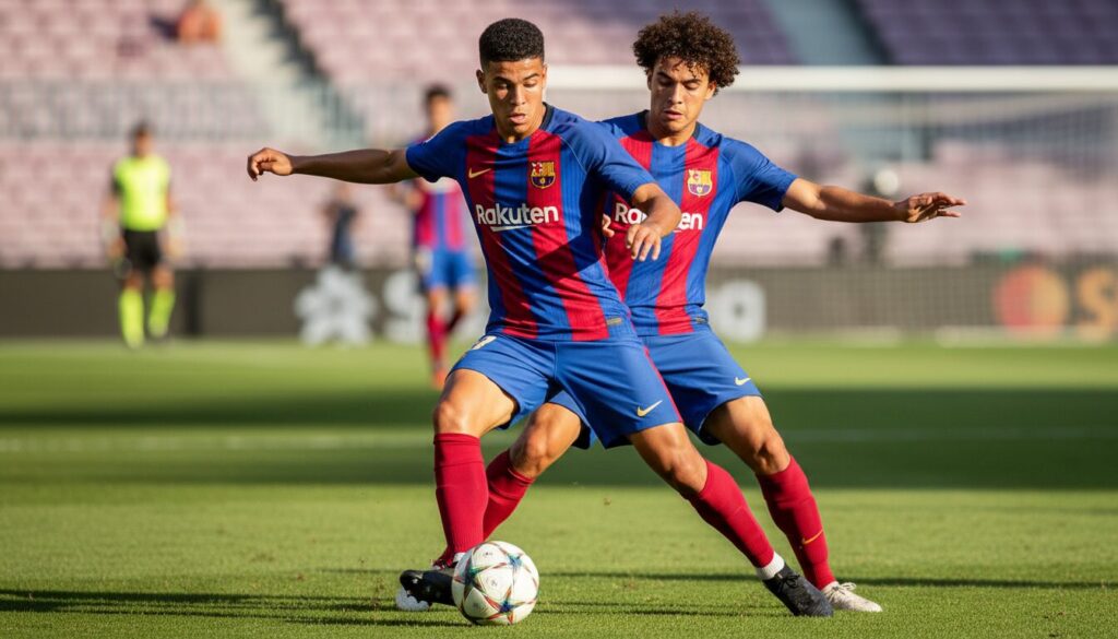 hansi flick déclare qu’un autre jeune joueur du fc barcelone atteint le même niveau exceptionnel que lamine y, mettant en lumière le potentiel prometteur du club catalan.