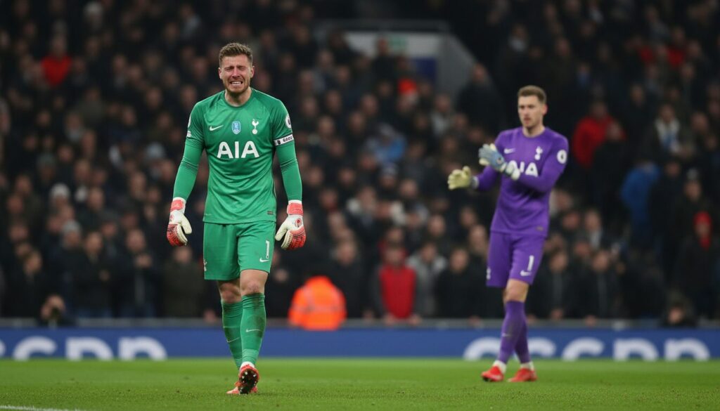 découvrez comment deux énormes erreurs de kinsky ont forcé tottenham à changer de gardien dès la 17e minute, un tournant incroyable du match à ne pas manquer !