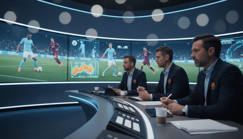 le fc barcelone surveille attentivement les attaquants de manchester city et galatasaray pour renforcer son attaque lors des prochains transferts.