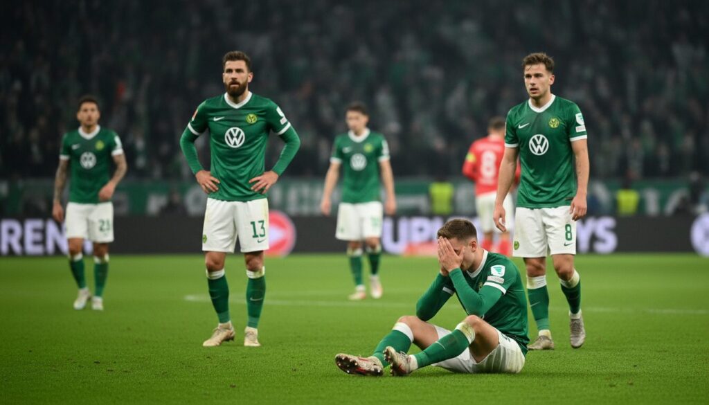 découvrez comment wolfsburg décroche pour la première fois en zone de relégation, illustrant que les chances deviennent de plus en plus rares pour l'équipe.